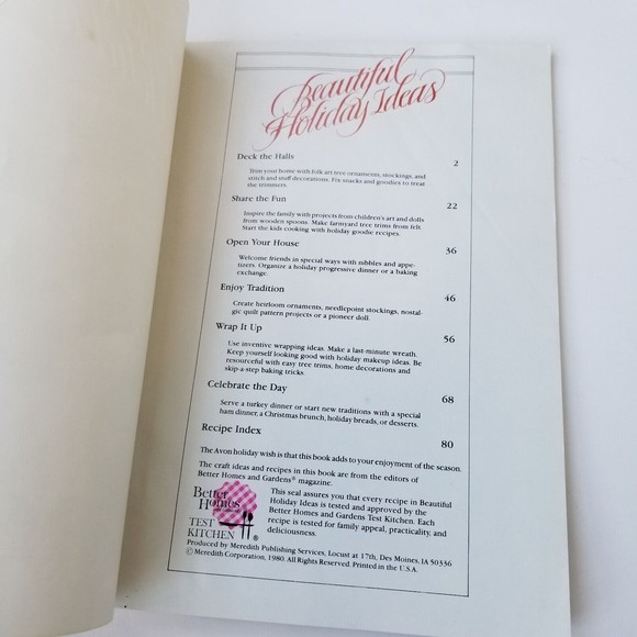 4/$25 Beautiful Holiday Ideas AVON Products Vintage 80s Crafts Recipes DIY Book - Picture 6 of 12